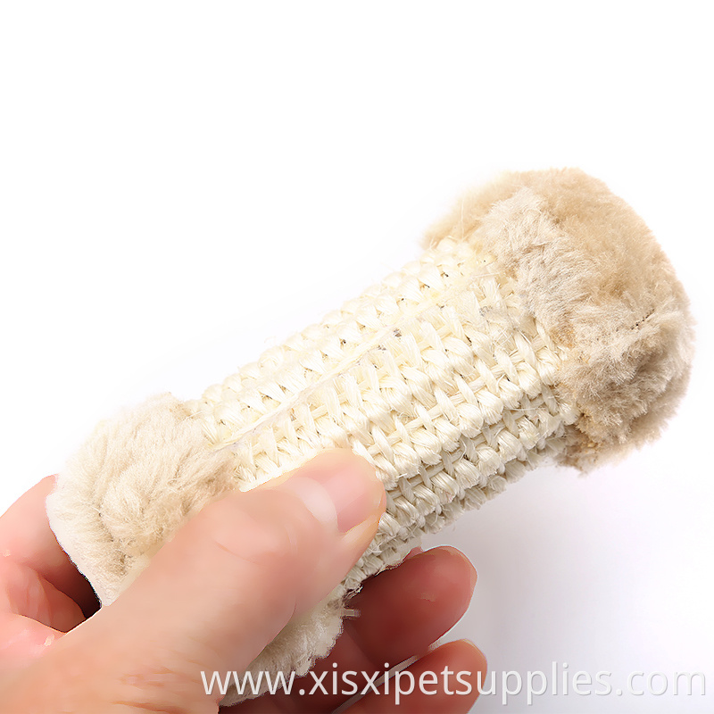 sisal and plush rolling cat ball pet soound scratching toy